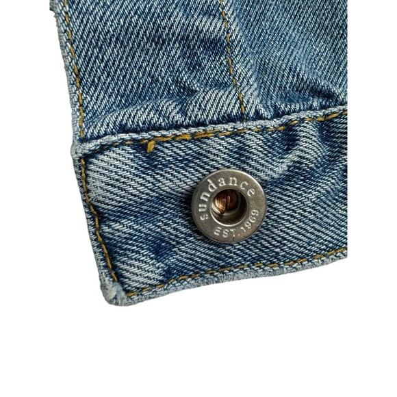 Sundance Womens Jean Jacket Medium Blue Denim Classic Minimal Western Trucker - Picture 10 of 15
